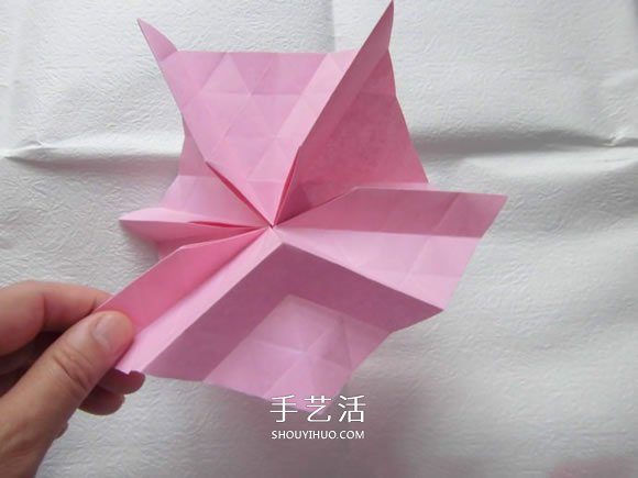 漂亮草帽子的折法图解 折纸花草帽的方法步骤(图7)