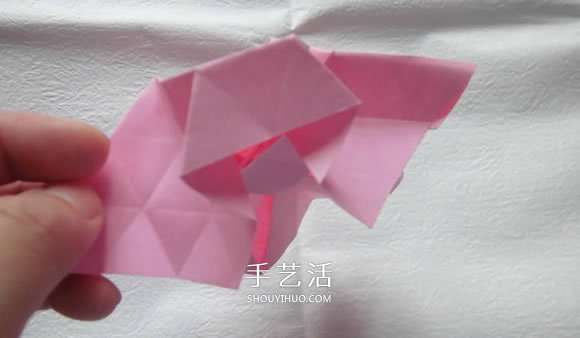 漂亮草帽子的折法图解 折纸花草帽的方法步骤(图10)