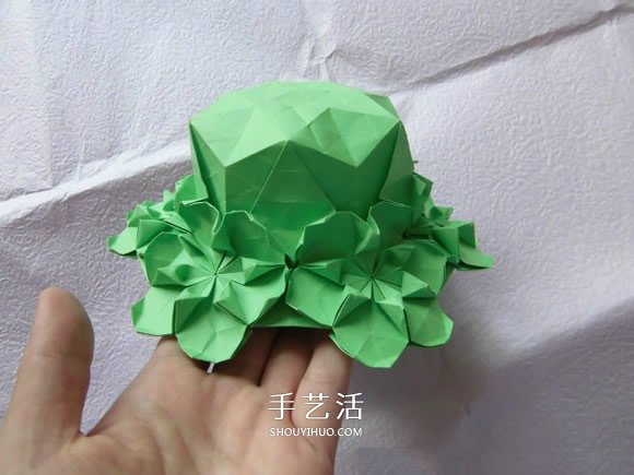 漂亮草帽子的折法图解 折纸花草帽的方法步骤(图39)