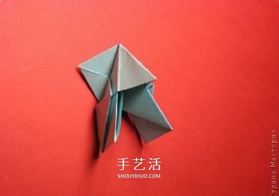 绿萝魔灵花球的折法图解 折纸绿萝魔灵花球教程(图23)