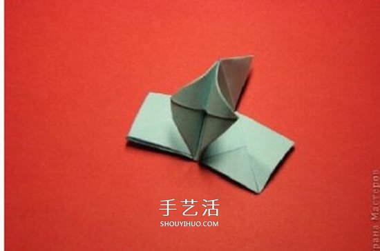 绿萝魔灵花球的折法图解 折纸绿萝魔灵花球教程(图26)