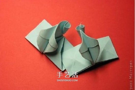 绿萝魔灵花球的折法图解 折纸绿萝魔灵花球教程(图30)