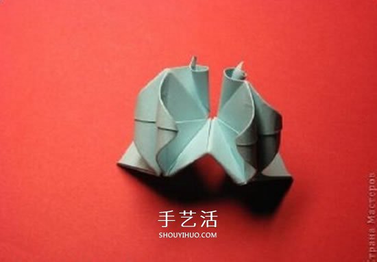 绿萝魔灵花球的折法图解 折纸绿萝魔灵花球教程(图32)
