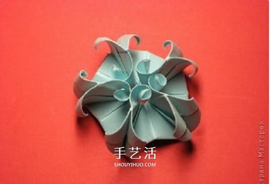 绿萝魔灵花球的折法图解 折纸绿萝魔灵花球教程(图33)