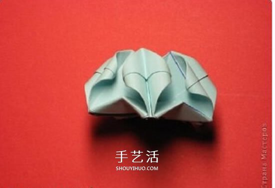绿萝魔灵花球的折法图解 折纸绿萝魔灵花球教程(图36)