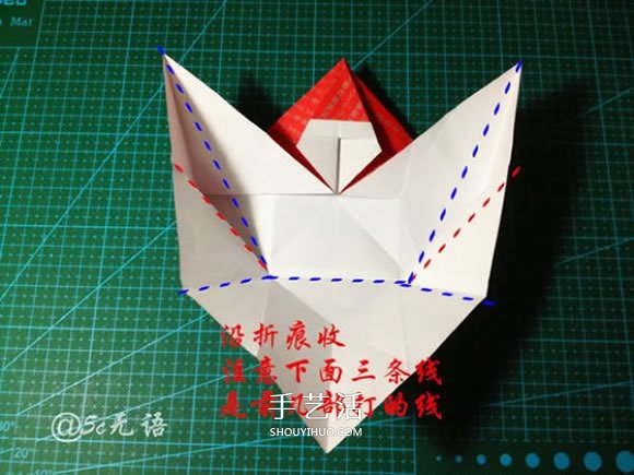 背着麻袋的可爱圣诞老人手工折纸图解教程(图20)