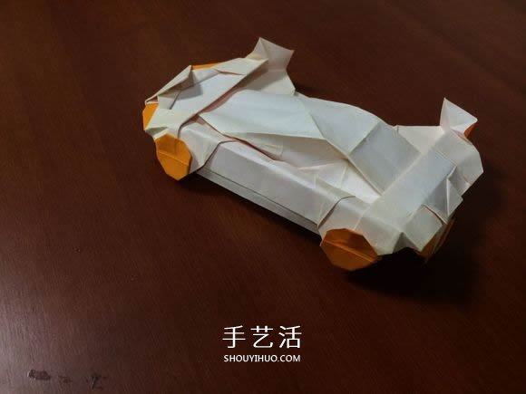 复杂立体跑车的折法 详细折纸跑车图解步骤(图93)