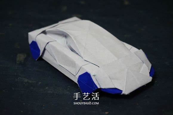 复杂立体跑车的折法 详细折纸跑车图解步骤(图95)