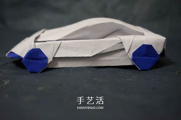 复杂立体跑车的折法 详细折纸跑车图解步骤(图96)