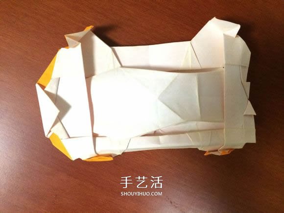 复杂立体跑车的折法 详细折纸跑车图解步骤(图92)