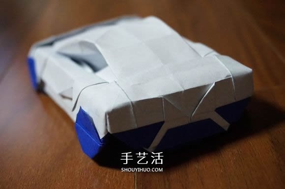 复杂立体跑车的折法 详细折纸跑车图解步骤(图97)