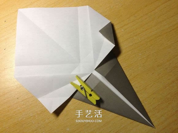 挖土机的折纸方法图解 手工挖掘机的折法过程(图14)