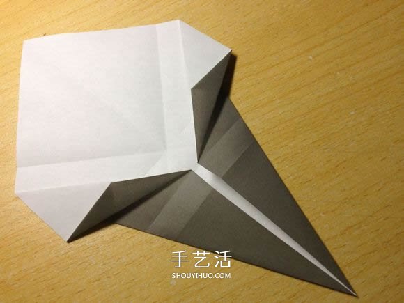 挖土机的折纸方法图解 手工挖掘机的折法过程(图15)