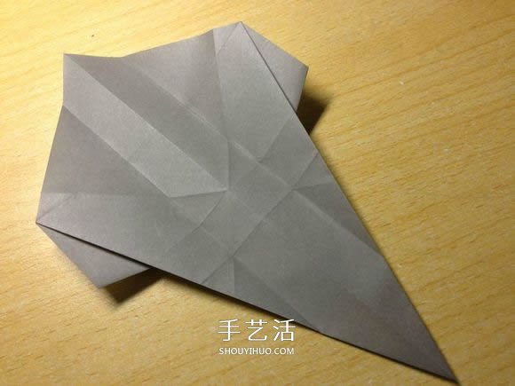 挖土机的折纸方法图解 手工挖掘机的折法过程(图19)