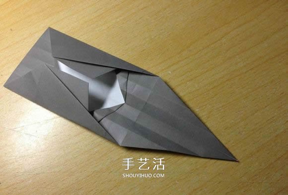 挖土机的折纸方法图解 手工挖掘机的折法过程(图23)