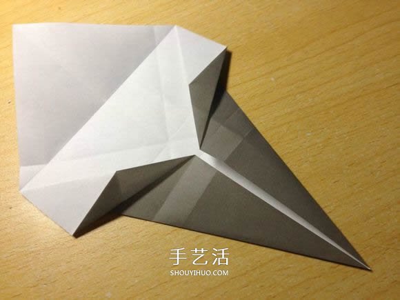 挖土机的折纸方法图解 手工挖掘机的折法过程(图16)