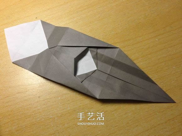 挖土机的折纸方法图解 手工挖掘机的折法过程(图26)