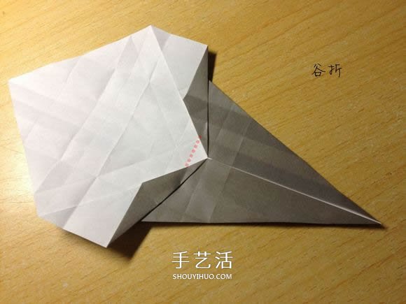 挖土机的折纸方法图解 手工挖掘机的折法过程(图28)