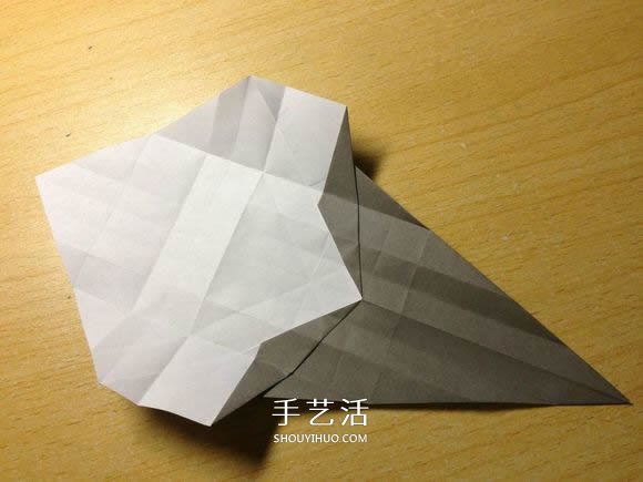 挖土机的折纸方法图解 手工挖掘机的折法过程(图27)