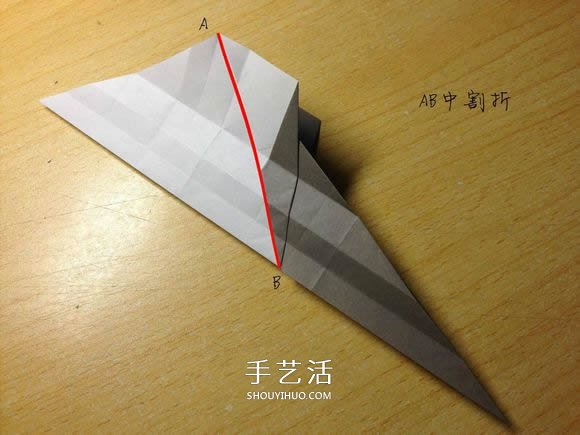 挖土机的折纸方法图解 手工挖掘机的折法过程(图30)