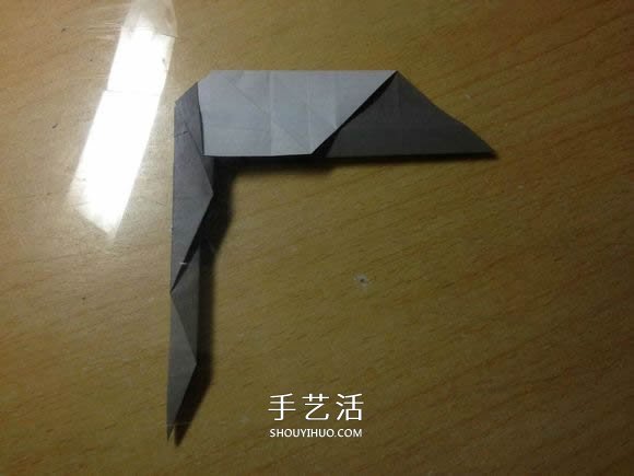 挖土机的折纸方法图解 手工挖掘机的折法过程(图35)
