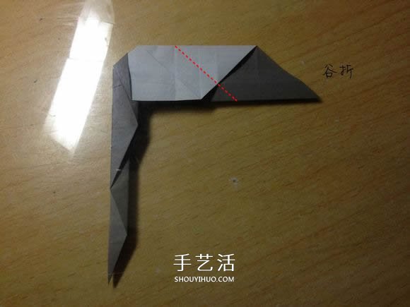 挖土机的折纸方法图解 手工挖掘机的折法过程(图36)
