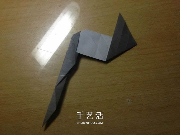 挖土机的折纸方法图解 手工挖掘机的折法过程(图39)
