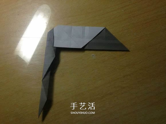 挖土机的折纸方法图解 手工挖掘机的折法过程(图41)