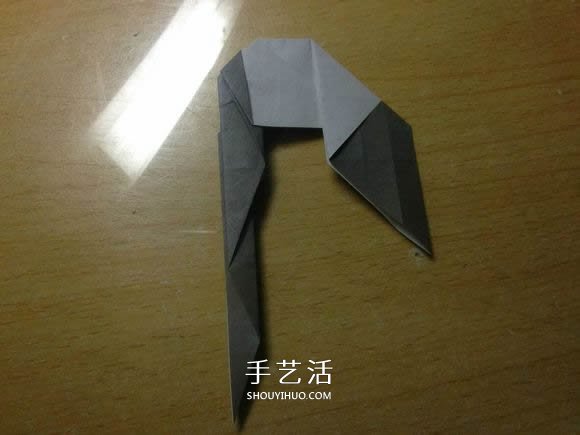 挖土机的折纸方法图解 手工挖掘机的折法过程(图37)
