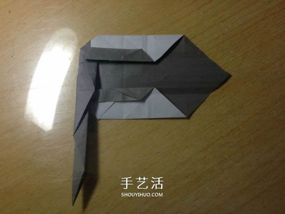 挖土机的折纸方法图解 手工挖掘机的折法过程(图43)