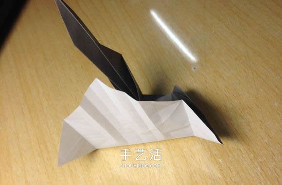 挖土机的折纸方法图解 手工挖掘机的折法过程(图48)