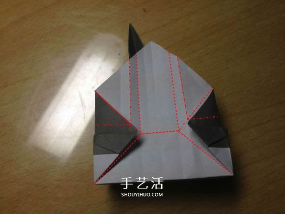 挖土机的折纸方法图解 手工挖掘机的折法过程(图51)