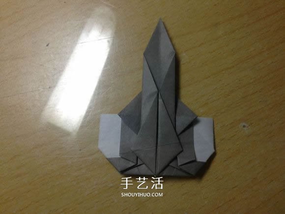 挖土机的折纸方法图解 手工挖掘机的折法过程(图55)