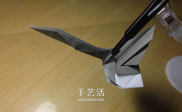 挖土机的折纸方法图解 手工挖掘机的折法过程(图57)