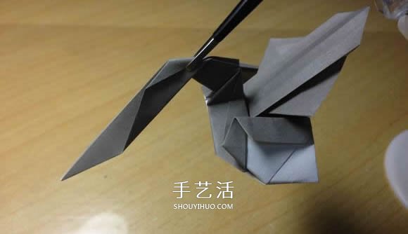 挖土机的折纸方法图解 手工挖掘机的折法过程(图58)