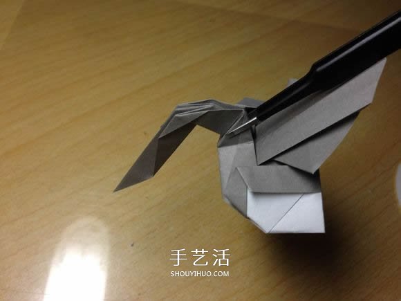 挖土机的折纸方法图解 手工挖掘机的折法过程(图61)