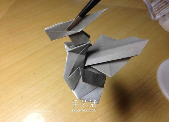 挖土机的折纸方法图解 手工挖掘机的折法过程(图63)