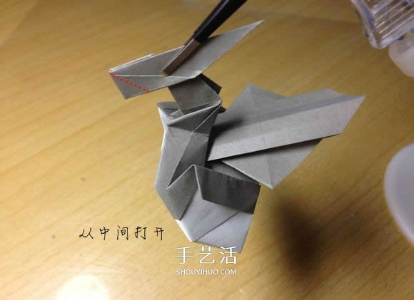 挖土机的折纸方法图解 手工挖掘机的折法过程(图64)