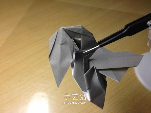 挖土机的折纸方法图解 手工挖掘机的折法过程(图65)