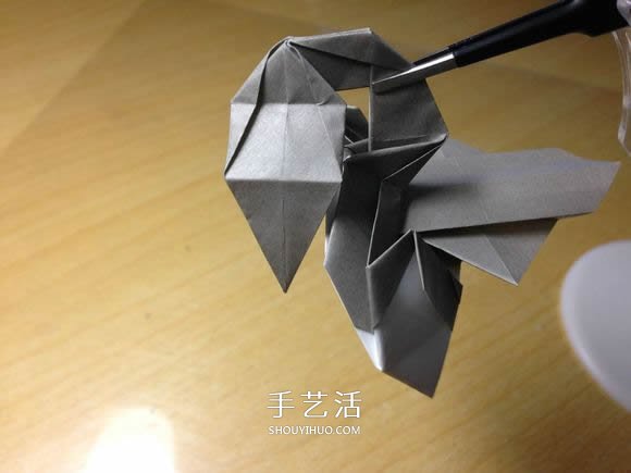 挖土机的折纸方法图解 手工挖掘机的折法过程(图66)