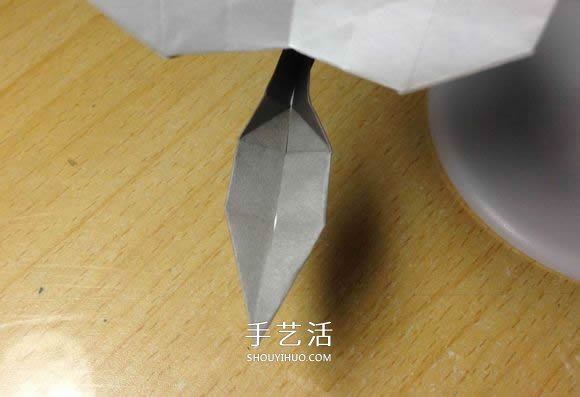 挖土机的折纸方法图解 手工挖掘机的折法过程(图70)