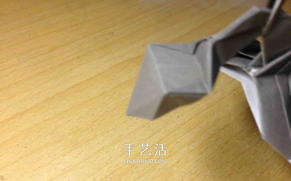 挖土机的折纸方法图解 手工挖掘机的折法过程(图74)