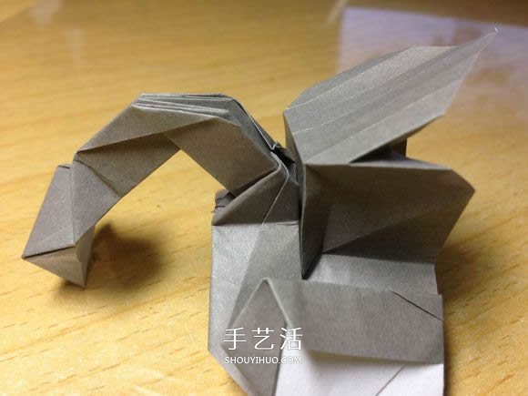 挖土机的折纸方法图解 手工挖掘机的折法过程(图81)