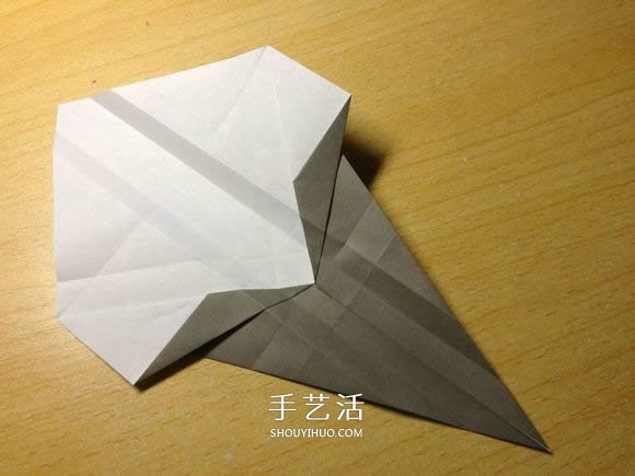挖土机的折纸方法图解 手工挖掘机的折法过程(图20)