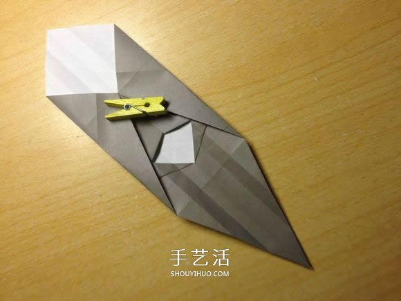 挖土机的折纸方法图解 手工挖掘机的折法过程(图22)