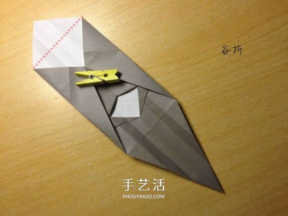 挖土机的折纸方法图解 手工挖掘机的折法过程(图21)