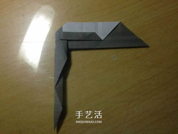 挖土机的折纸方法图解 手工挖掘机的折法过程(图42)