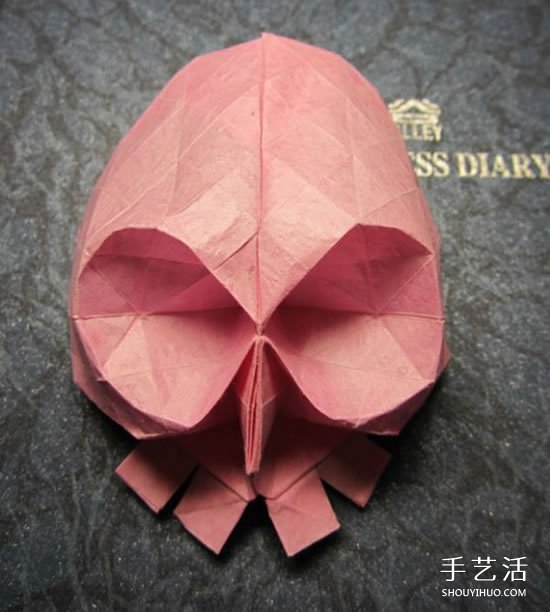 骷髅头的折纸方法图解 怎么折骷髅头的过程 - 双维造物网