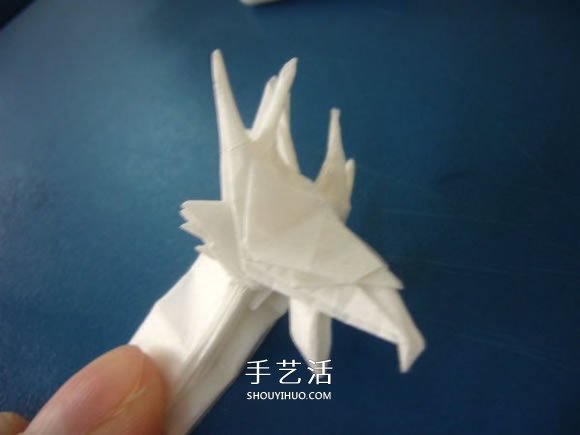 龙头戒指的折纸方法 手工折纸龙头戒图解教程(图33)