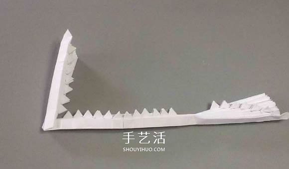 鲨鱼嘴的折纸方法图解 怎么折鲨鱼嘴步骤图(图71)